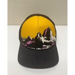 Patagonia Mesh Trucker Hat Snapback Foam Mountain Black Yellow Purple Vintage